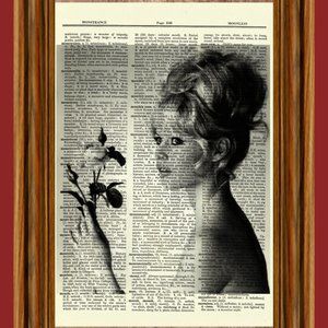 Brigitte Bardot Upcycled Dictionary Art Print